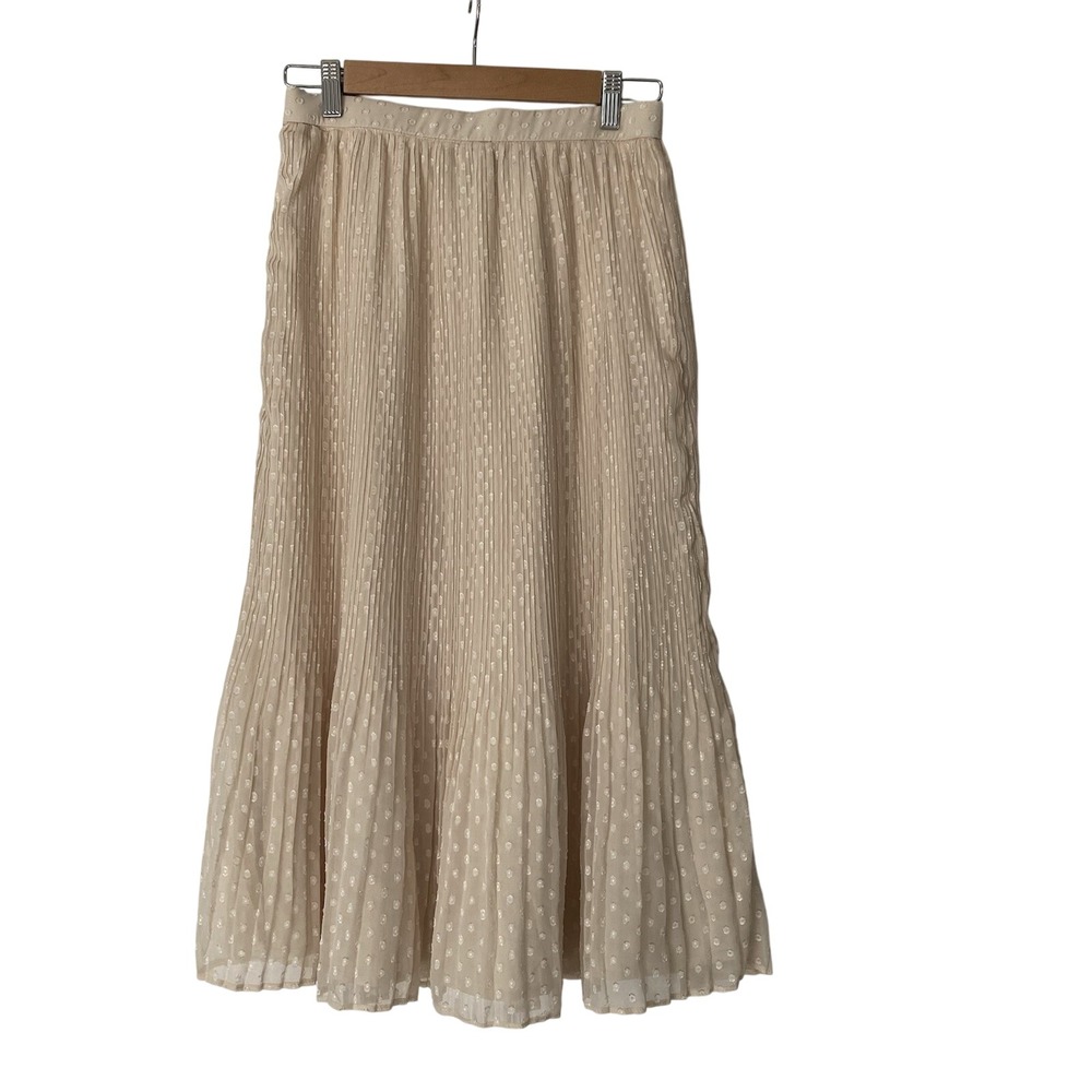 Lulus‎ You're On My Mind Ivory Pleated Midi Skirt Size Small